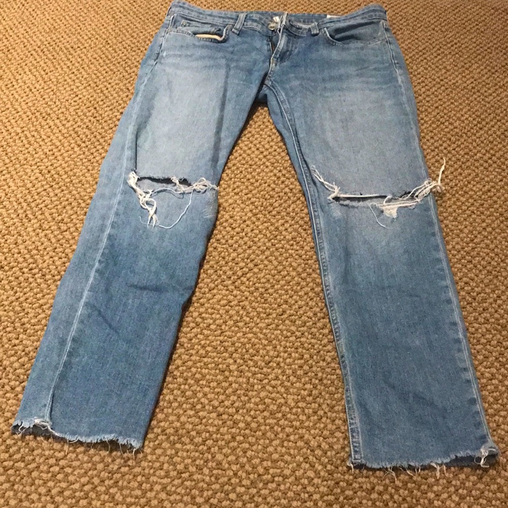 Size 25 rag & bone Dre low-rise ankle slim boyfriend jeans.